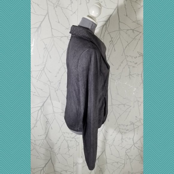 Athleta Purple Stone Wash Zip Front City Limits Moto Jacket - Picture 3 of 5